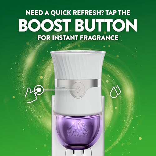 Air Wick Plug in Scented Oil Starter Kit, 2 Warmers + 6 Refills, Lavender & Chamomile, Eco Friendly, Essential Oils, Air Freshener