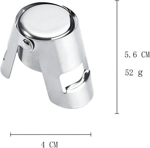 6 pcs Stainless Steel Wine Stopper – Champagne Saver & Airtight Bottle Seal, Reusable Wine Bottle Stopper for Red Wine, Prosecco, Sparkling Wine – Elegant Holiday Gift for Wine Lovers