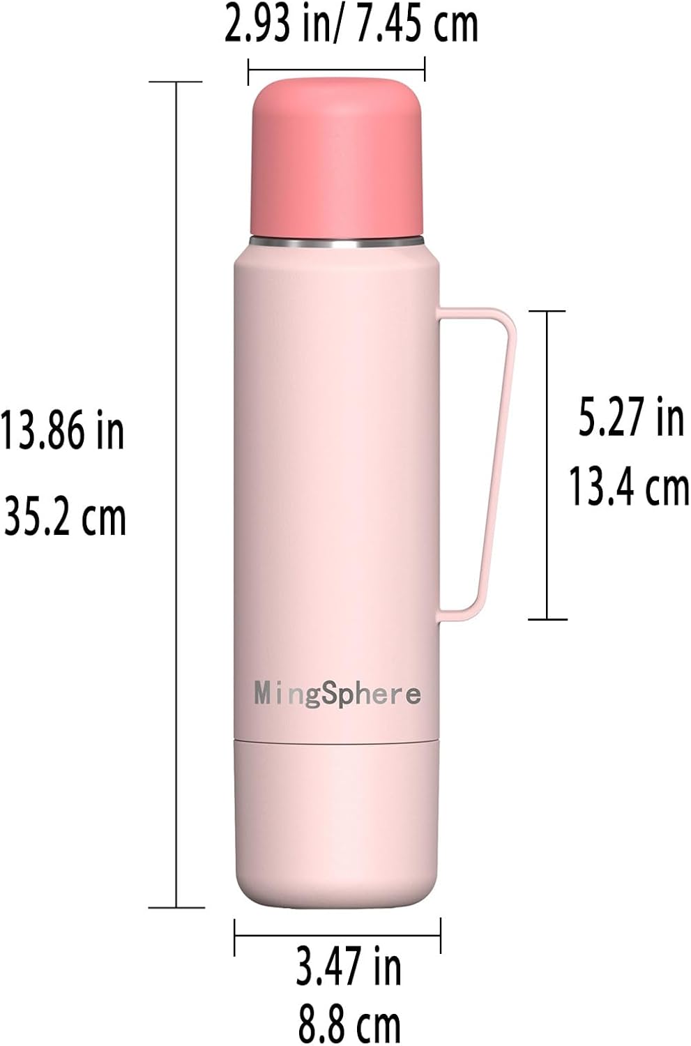 Skiennix Stainless Steel Insulated Water Bottle - Leak Proof Design | Keeps Drinks Hot or Cold, 40 oz, Pink
