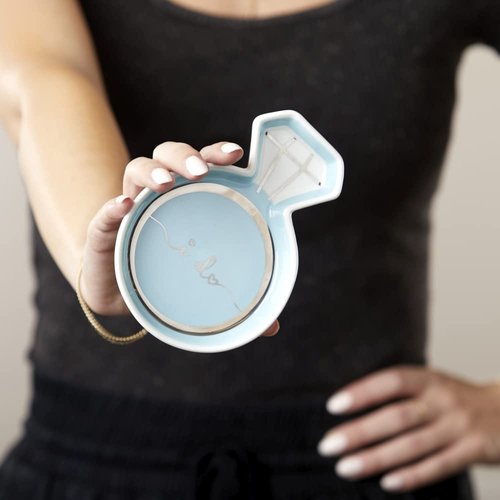 Kate Aspen Diamond Ring Trinket Dish - Jewelry Holder Ring Dish, Engagement Gifts for Couples, Bridal Shower Gifts, Bride to Be or Wedding Ring Dish - Ceramic Something Blue Gift for Bride