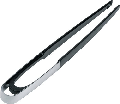 Alessi "Domenica" Kitchen Tongs in PA And 18/10 Stainless Steel Mirror Polished, Black