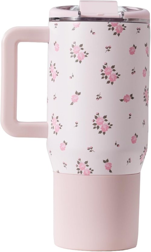 HydroJug Coffee Traveler 20 oz - Insulated Ceramic-Lined Travel Mug | Leak-Resistant & Dishwasher Safe, Wildrose