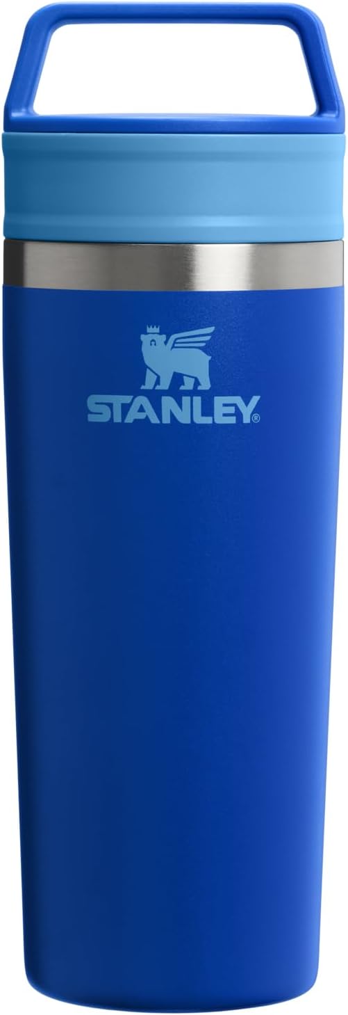 STANLEY Cafe To Go Travel Mug - 16 oz Insulated Stainless Steel Tumbler | Leakproof Lid | Cobalt