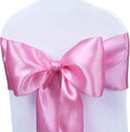 Babenest Satin Chair Sashes - Upgraded 50 Pcs Chair Ribbons & Bows for Weddings & Events | Pink