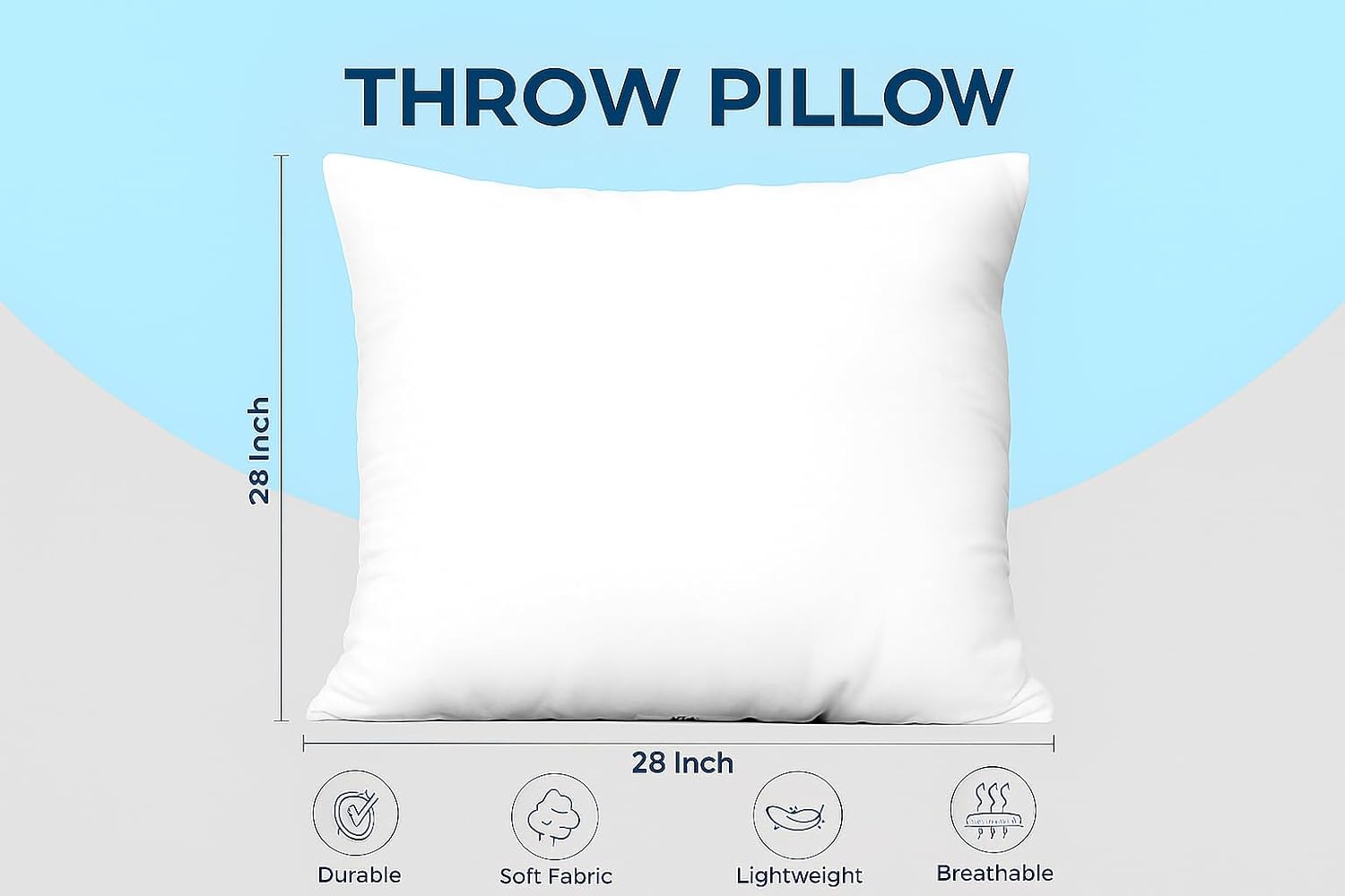 Utopia Bedding Throw Pillow Inserts - Soft & Plush 28 x 28 Inches | Pack of 4 White Indoor Decor