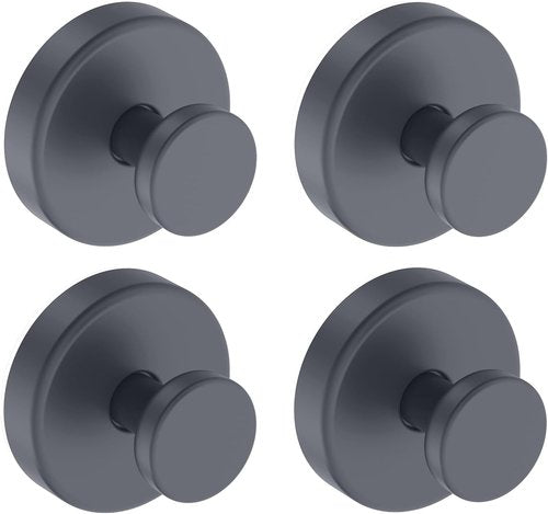 Bntuk Suction Cup Hooks - Removable Towel & Bath Robe Holders for Shower | 4 Pack, Grey