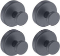 Bntuk Suction Cup Hooks - Removable Towel & Bath Robe Holders for Shower | 4 Pack, Grey