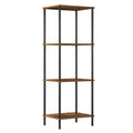 ETELI Tall End Table 4 Tier Wood Skinny Side Table Living Room with Storage Shelf Nightstand Bedside Table Plant Stand for Bedroom Office Dorm, Rustic Brown