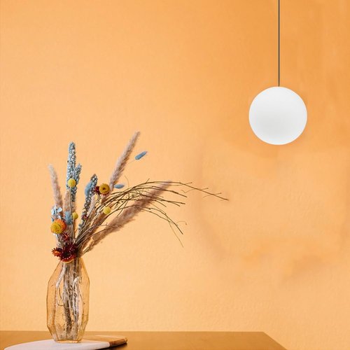 UKCOCO Frosted Globe Glass Replacement, White Lamp Shade Round Ball Chandelier Ceiling Lamp Cover for Pendant Wall Ceiling