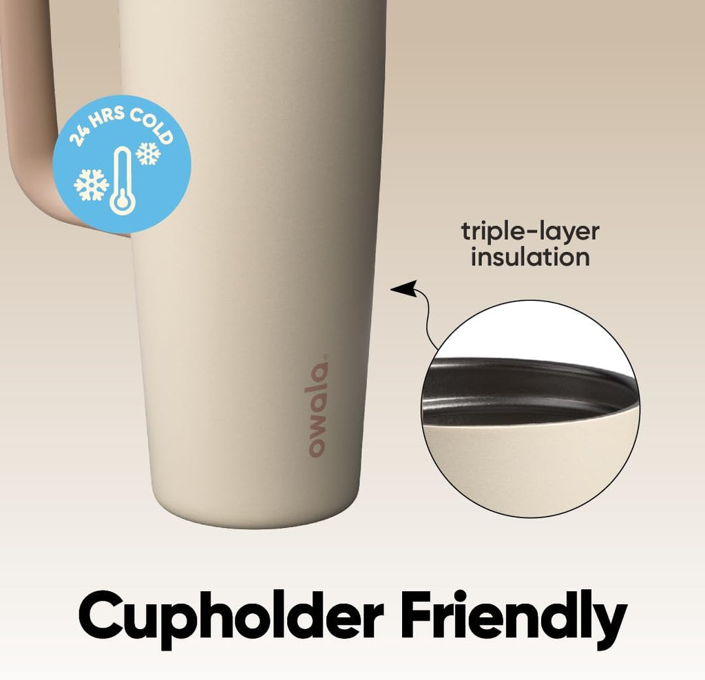 Owala FreeSip Tumbler - 30 oz. Stainless Steel - Stylish Tan (Lightly Toasted)