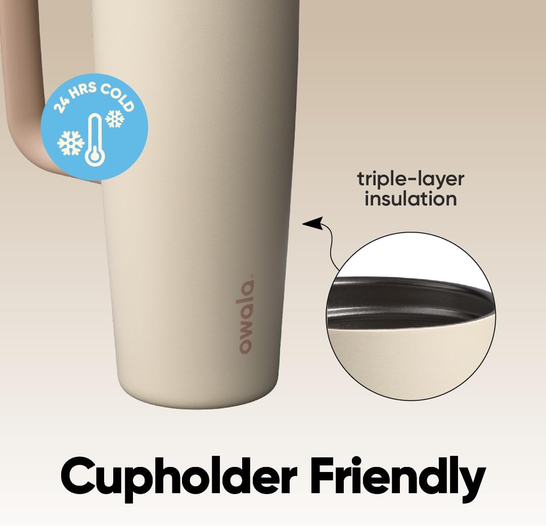 Owala FreeSip Tumbler - 30 oz. Stainless Steel - Stylish Tan (Lightly Toasted)