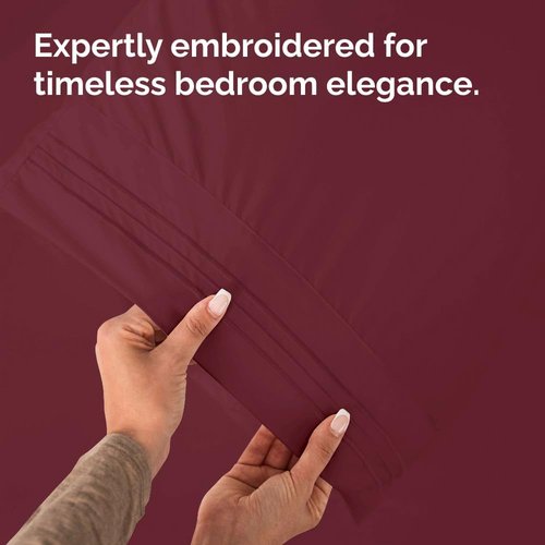 King Pillow Cases by [Brand Name] - Ultra Soft Hotel Quality Covers | Cozy, Wrinkle-Free & Fade Resistant - 4 Piece Set in Burgundy