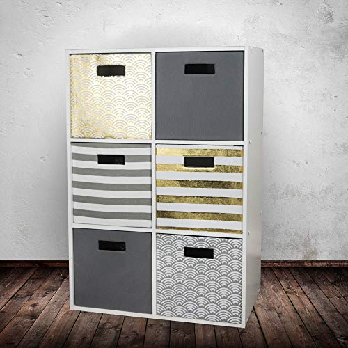 DII Polyester Cube Storage Collection Hard Sided Collapsible, 11x11x11, Gold