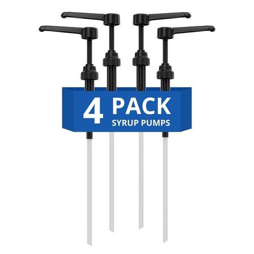 Coffee Syrup Pump Compatible with Torani 24 oz - 25 onces/Monin 1Liter Bottle/Davinci 750ml Bottles - Multipurpose Soap Oil Dispenser Pumps Set of 4 (4 Pack)