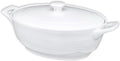 Regine Switzerland Oval Casserole Dish - 1.9 Quart French White Ceramic with Lids | 9" x 6.5" Baking Dish for Casseroles & Lasagna