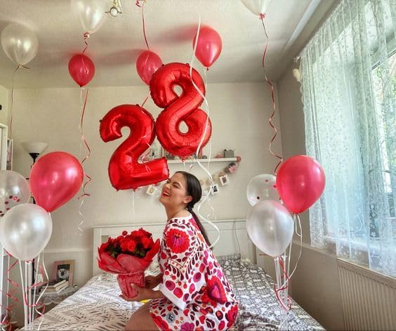 Red Number 2 Balloon - 40 Inch Sparkling Decoration for 2nd Birthday Parties | Kids' Celebration Decor