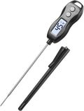 Meat Thermometer by [Brand Name] - Digital Instant Read with Backlight | Waterproof for BBQ, Grilling, and Baking (Black)