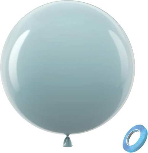 Bezente 36-Inch Giant Dusty Blue Balloons - 8 Pack Jumbo Round Latex Balloons for Weddings & Parties