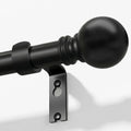 Skiennix Black Curtain Rods - Heavy Duty Metal Adjustable 72-144 Inch for Blackout Window Treatments