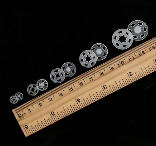 1 Box/15 Set Invisible Small Plastic Snap Buttons Sew-on Snap Buttons Press Button for Sewing Clothing (Transparent, 15mm)