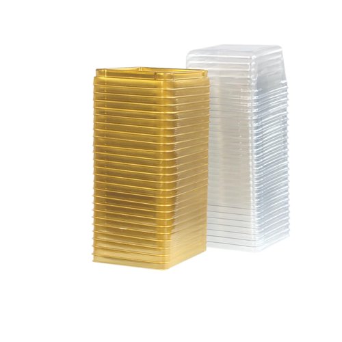 Aeojoor Clear Plastic Mini Cake Boxes, Square Cupcake Holders, Mini Dessert Packaging with Lids for Cupcakes, Macarons, Muffins Baking Gifts (25 Pack)