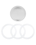 Sivaphe 9 Cup Stovetop Espresso Coffee Maker Replacement Infuser Parts Only for 450ml Aluminum Italian Moka Pot, 1 Filter and 3 Silicone Gasket Seals