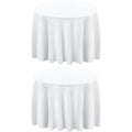 Surmente 132 inch Round Tablecloths -2 Pack White Round Table Cloths, Polyester Fabric Table Covers for Wedding, Party, Banquet, or Restaurant