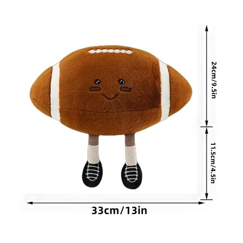 11inch Football Plush Toys,Rugby Stuffed Sports Balls Toy,with feet Creative Soccer Doll,Cute Fun Soft Plush Ball,Plush Stuffed Spherical Soft Toys Sports Throw Pillow Cushion Kids Gift (Rugby)