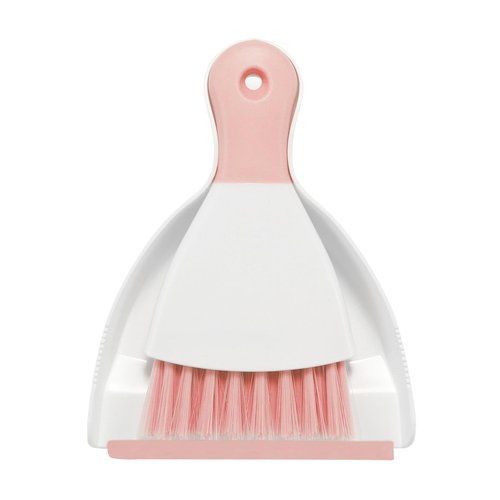NACENA Mini Dustpan and Brush Set, Small Broom and Dustpan Set Dust Pan and Mini Hand Broom Dustpan and Broom Combo Compact for Home Table Keyboards Sofa Kitchen, Pink
