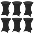 FestiCorp 6 Pack Spandex Black Table Cover, Cocktail Fitted Tablecloths, Round Highboy Stretch Table Covers Cloths for Party, DJ, Bar, Wedding, Birthday, Banquet, 30"-32" Diameter x 40"-43" Height
