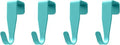 Eywlwaar Over The Cabinet Door Hooks - 4-Pack Single Hook Set in Blue for Space-Saving Storage