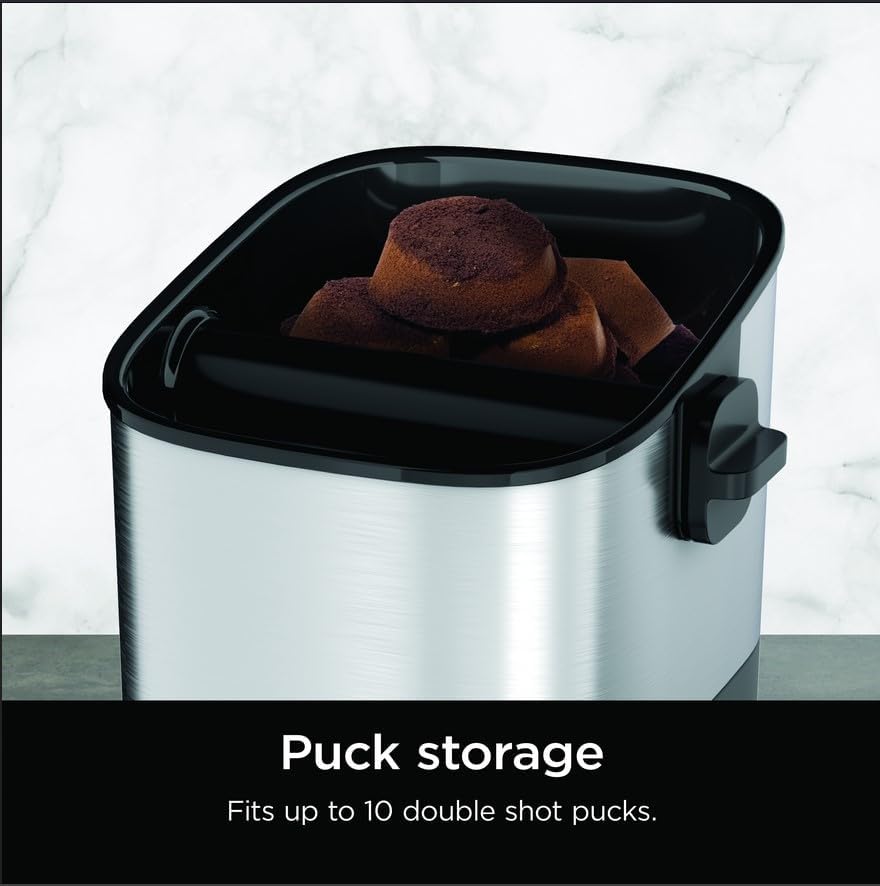 Ninja Luxe Café Knock Box - Easy Espresso Puck Disposal with Non-Slip Base | Holds 10 Double Shots
