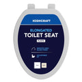 HIGHCRAFT Premium Elongated Toilet Seat with Adjustable Hinges - Molded Plastic Toilet Seat - Fits Standard Elongated Toilets - Oval Seat in White