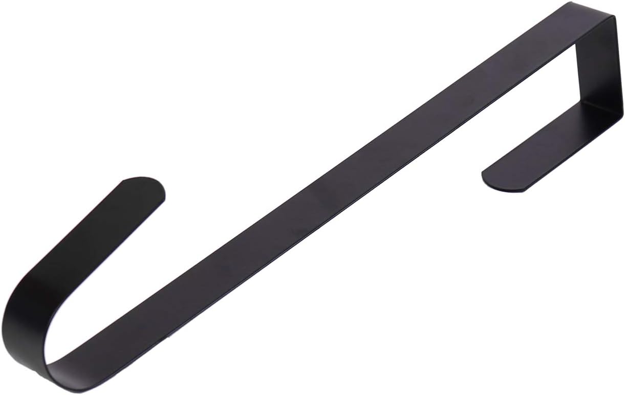 Sattiyrch 12" Wreath Hanger - Durable Steel Over-The-Door Hook for Front Door | Black Finish