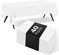 Regine Switzerland Disposable Tablecloths - 40 Pack White Rectangle Covers | 54"x108" for Parties