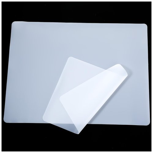 Oruola 2pcs Clear Silicone Mat,24 X 20 cm/9.45 X 7.87 in Silicone Mats for Crafts,Silicone Mats for Kitchen Counter,Heat Resistant, Non-Slip, Waterproof, Washable Silicone Sheet