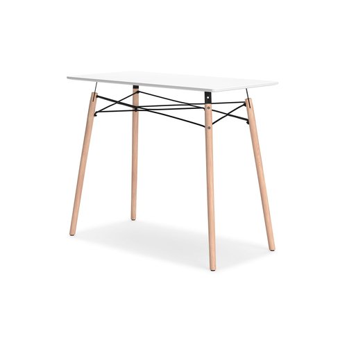 Signature Design by Ashley Jaspeni Industrial Home Office Desk, Painted White Top, Black Metal Framework, Wood, 36" W x 18" D x 29.75" H, White & Light Brown