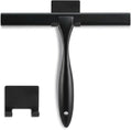 Matte Black Shower Squeegee by [Brand Name] - 10-Inch Stainless Steel for Streak-Free Bathroom & Mirror Cleaning