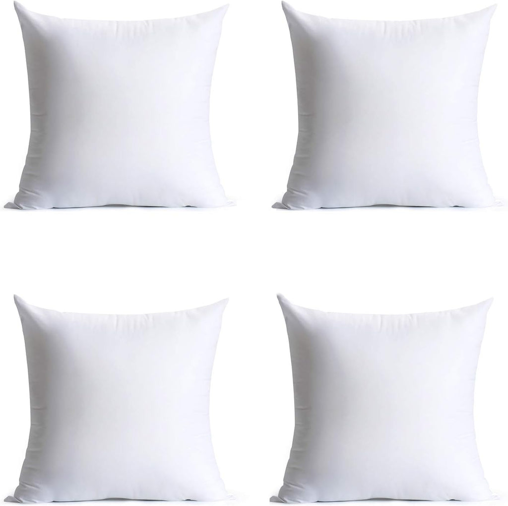 Calibrate Timing Pillow Inserts - Set of 4 Hypoallergenic Down Alternative Cushions | 18 x 18 Inches