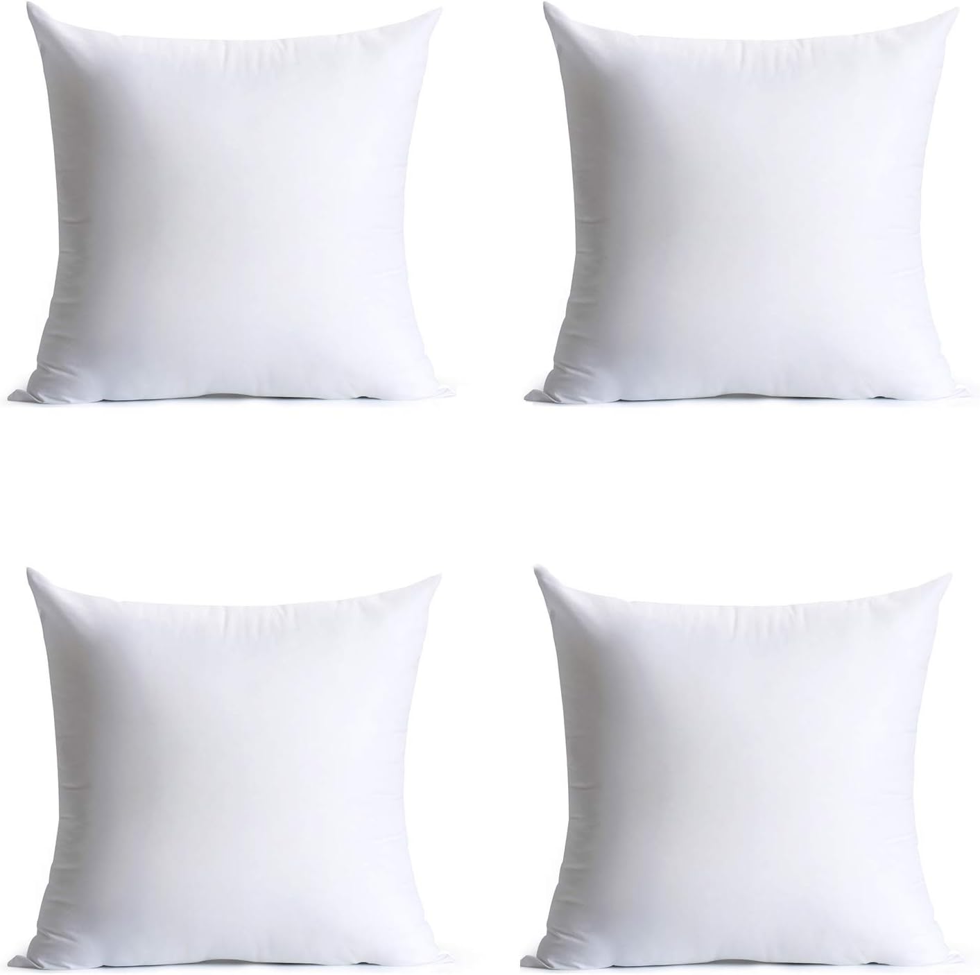Calibrate Timing Pillow Inserts - Set of 4 Hypoallergenic Down Alternative Cushions | 18 x 18 Inches