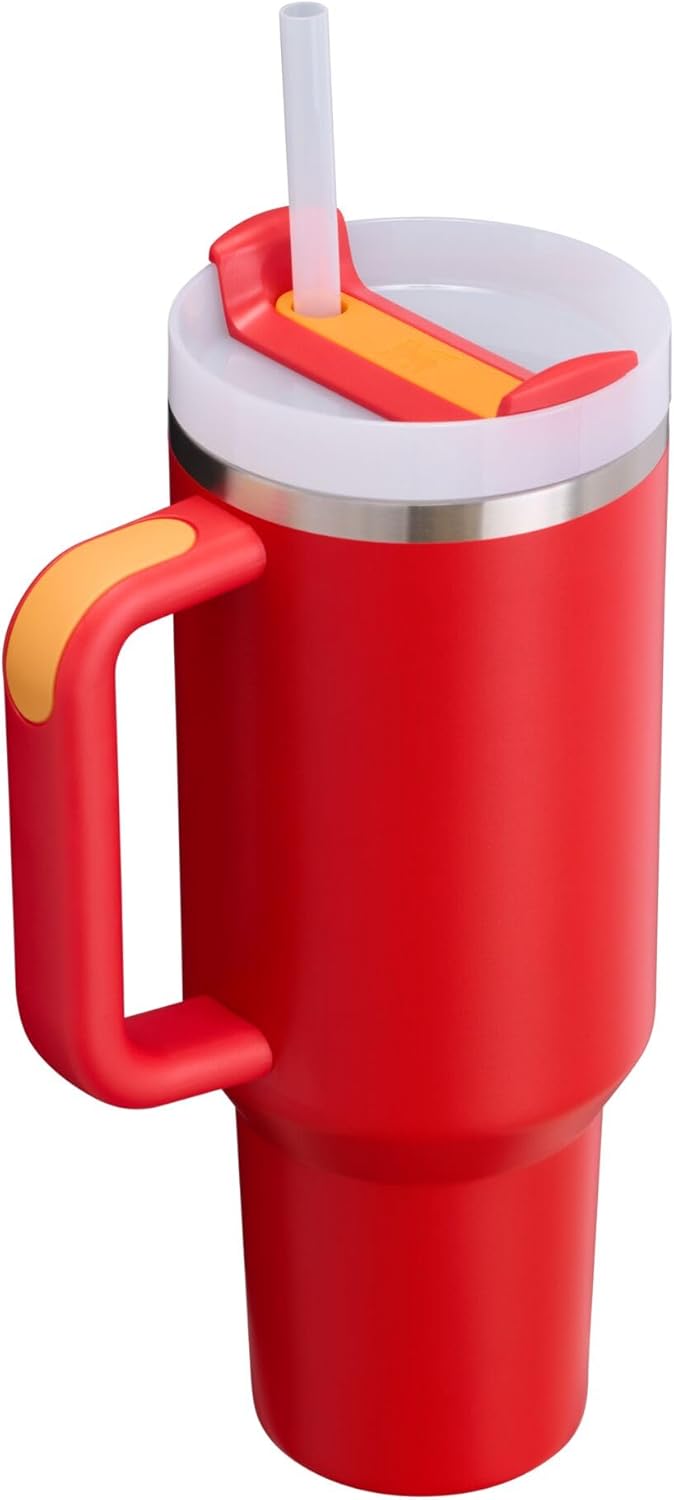 Stanley Quencher H2.0 Tumbler - 40 oz Insulated Stainless Steel Cup with Handle & Straw | Chili Color | BPA-Free