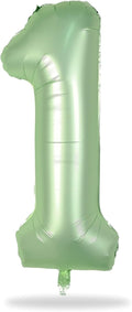 Sage Green Giant Helium Foil Balloons - 40 Inch Number 0-9 for Birthdays & Celebrations
