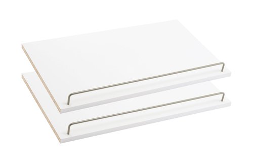 ClosetMaid SuiteSymphony Wood Shoe Shelves Set, Add On Accessory, Angled, Shoe Fence, for 25 in. Units, Pure White/Satin Nickel