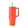 S'well Recycled Stainless Steel Tumbler XL with Straw and Handle, 40oz, Radiant Coral, Triple Layered Vacuum Insulated Container Keeps Drinks Cold 50 hours and Hot for 10, BPA Free