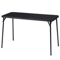VECELO Folding Table Desk 47’’ with Collapsible Legs & Vinyl Upholstery, No Assembly Needed, Metal, Black