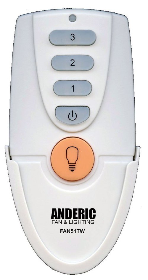 Anderic Replacement for FAN51T Remote with Wall Mount for Hampton Bay Ceiling Fans - (Model: FAN-51T, FCC ID: L3HFAN51T) - Size: Handheld, Preprogrammed, White FAN51TW