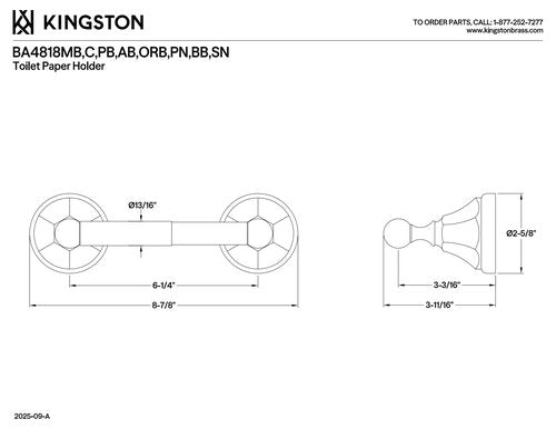 Kingston Brass BA4818BB Metropolitan Toilet Paper Holder, Brushed Brass