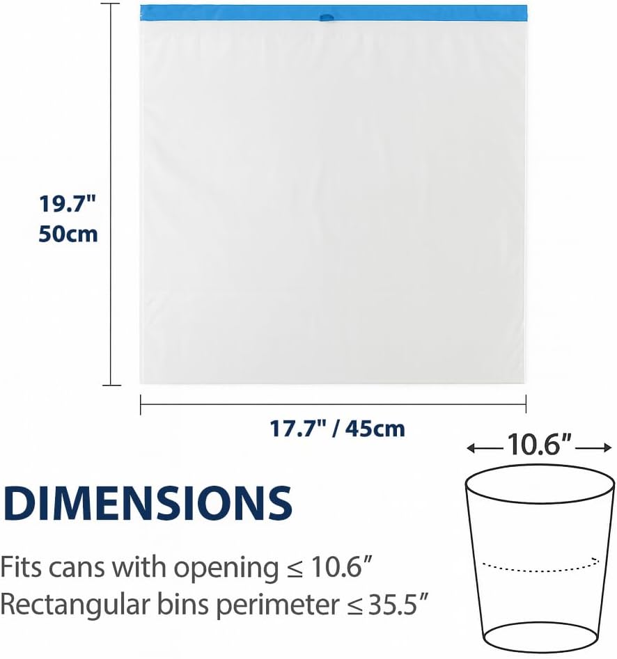 Skiennix 4 Gallon Small Trash Bags - Strong Leak-Proof Drawstring Garbage Bags, 100 Pack | White Bin Liners for Bathroom, Office, Dorm