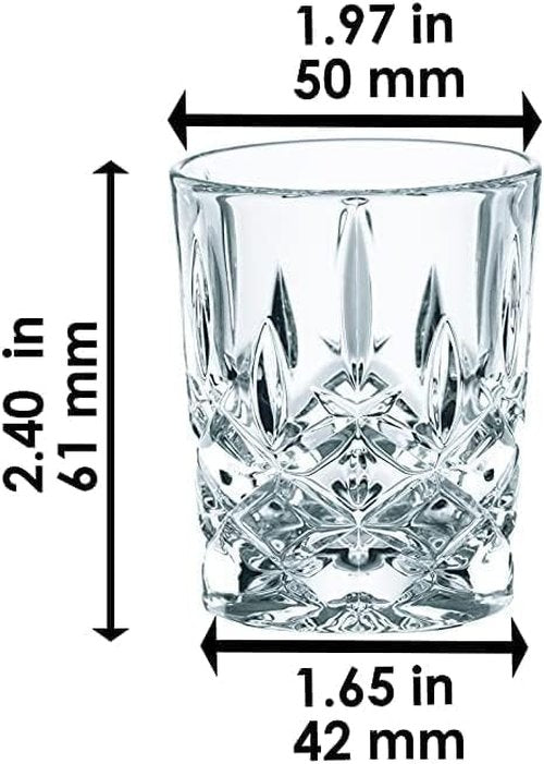 Nachtmann Noblesse Collection - Set of 4 Premium Crystal Clear Shot Glasses, 2-Ounce Capacity - Perfect for Whiskey, Tequila, Vodka - Dishwasher Safe