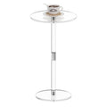HMYHUM Acrylic Drink Table for Small Spaces, 11.8" L x 11.8" W x 21.3" H, Clear Pedestal Side Table for Living Room, Round, Easy Assembly